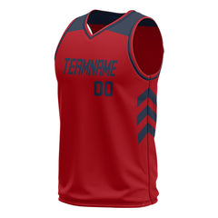 Custom Red Mesh Basketball Athletic Performance Jersey