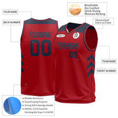 Custom Red Mesh Basketball Athletic Performance Jersey