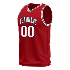 Custom Red Basketball Jersey Mesh Sports Athletic Performance Shirts