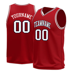 Custom Red Basketball Jersey Mesh Sports Athletic Performance Shirts