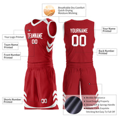 Custom Red Basketball Uniform For Adult Youth Fans Mesh Jersey