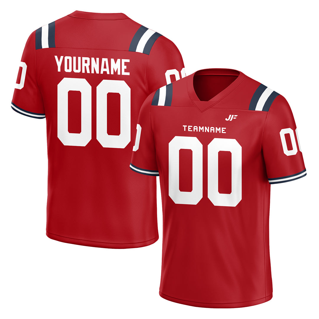 Custom Red Football Jersey Athletic Shirt For Adult Youth Unisex