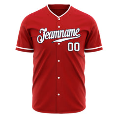 Custom Red Full Button Down Fans Special Edition Authentic Baseball Jersey