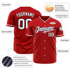 Custom Red Full Button Down Fans Special Edition Authentic Baseball Jersey