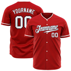 Custom Red Full Button Down Fans Special Edition Authentic Baseball Jersey