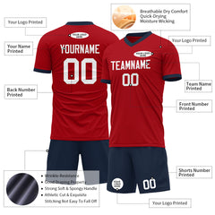 Custom Red Soccer Uniform For Adult Youth Fans Jersey