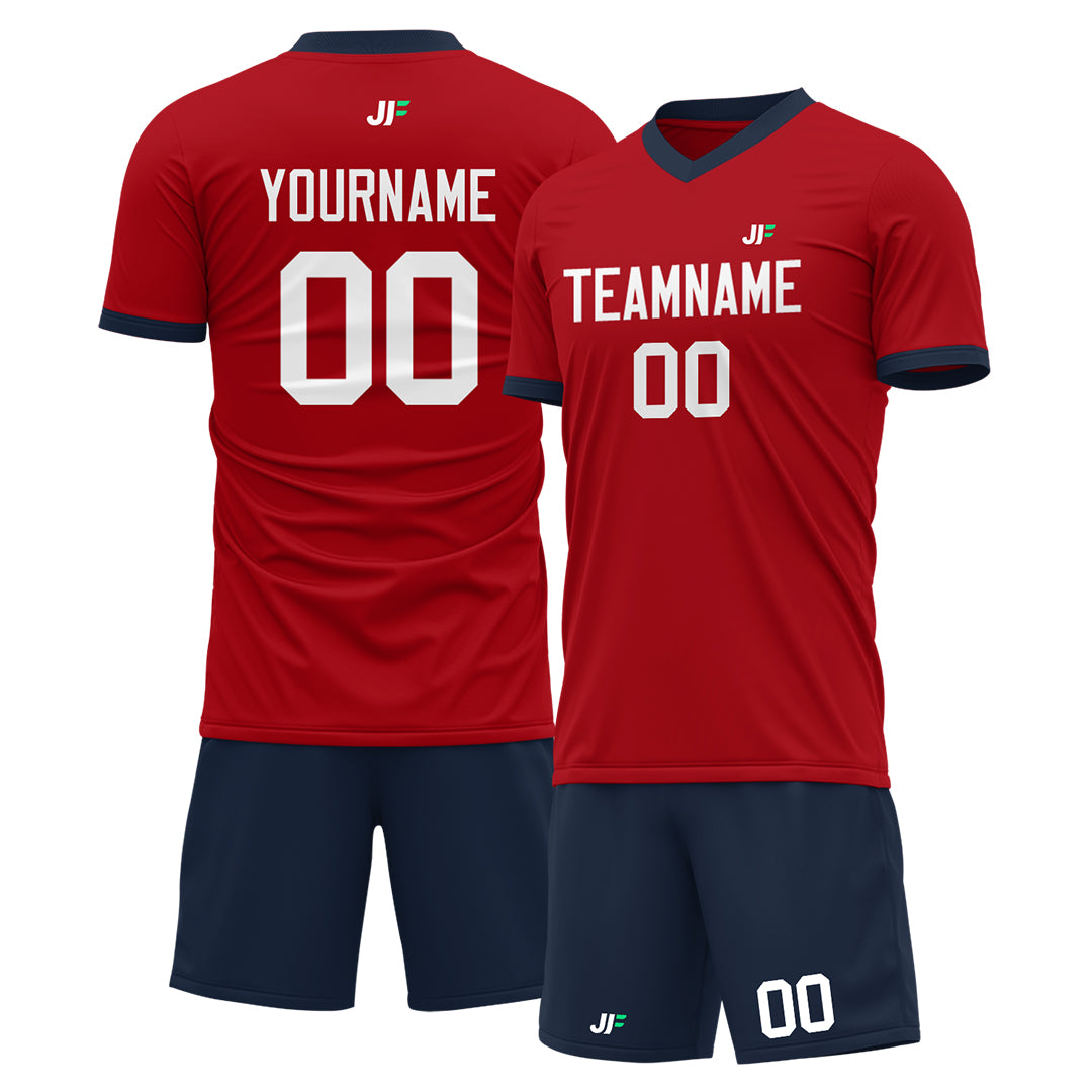 Custom Red Soccer Uniform For Adult Youth Fans Jersey