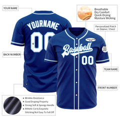 Custom Royal Full Button Down Mesh Fans Special Edition Authentic Baseball Jersey