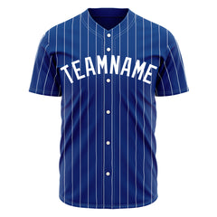 Custom Pinstripe Royal Full Button Down Mesh Fans Special Edition Authentic Baseball Jersey