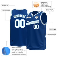 Custom Royal Basketball Jersey Mesh Sports Performance Team Uniform