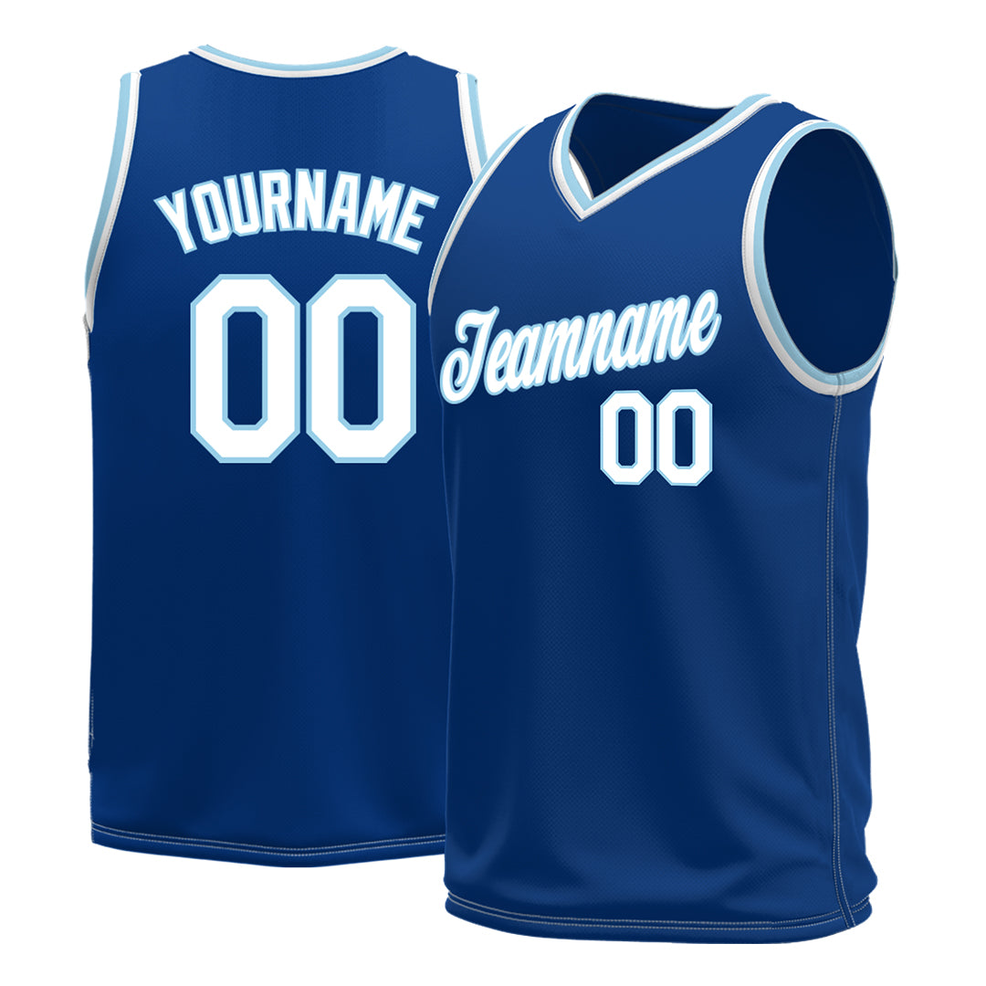 Custom Royal Basketball Jersey Mesh Sports Performance Team Uniform