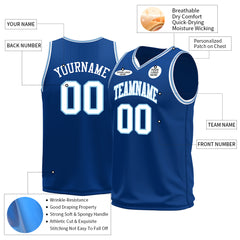 Custom Royal Basketball Jersey Mesh Sports Athletic Performance Shirts