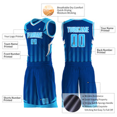 Custom Royal Mesh Basketball Uniform Design Your Own Jersey