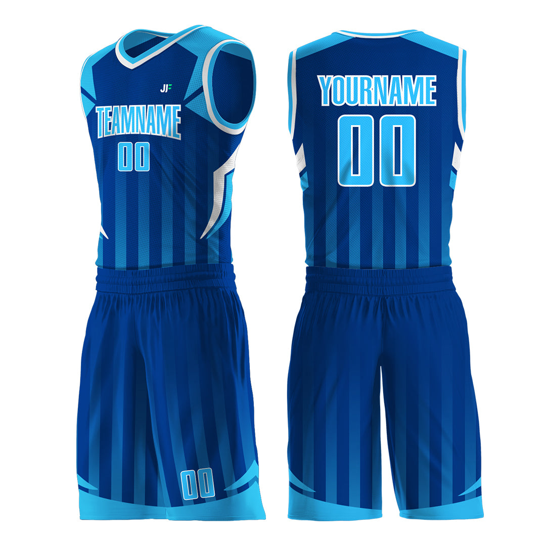 Custom Royal Mesh Basketball Uniform Design Your Own Jersey