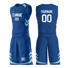 Custom Royal Basketball Uniform For Adult Youth Fans Mesh Jersey