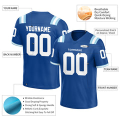 Custom Royal Football Jersey Athletic Shirt For Adult Youth Unisex