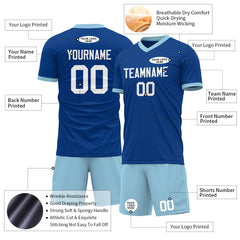 Custom Royal Soccer Uniform For Adult Youth Fans Jersey