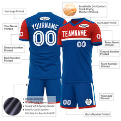 Custom Royal Soccer Uniform Training Outfit Sportswear