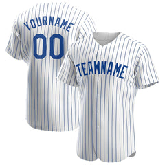 Custom Royal Pinstripe Full Button Down Mesh Fans Special Edition Authentic Baseball Jersey