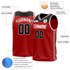 Custom Red Basketball Jersey Athletic Sports Shirts Design Your Own