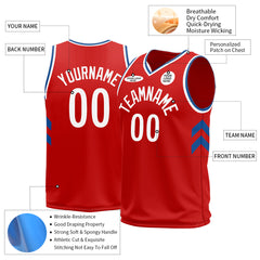 Custom Red Basketball Jersey Athletic Sports Shirts For Aldult Youths