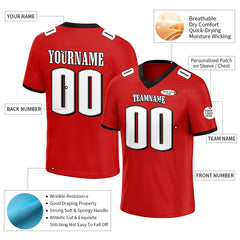 Custom Red Football Jersey Athletic Special Fans Edition Shirt For Adult Youth