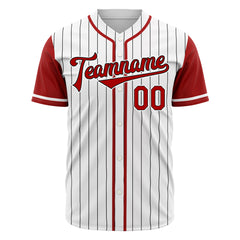 Custom Red Pinstripe Two Tone Authentic Vintage Baseball Jersey