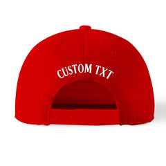 Custom Red Print Logo Text Adjustable Snapback Cotton Twill Hat