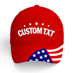 Custom Red Print Caps Personalized Logo Text Hat Ideal for Business Events Gifts