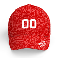 Custom Red Baseball Cap Print Logo Text Adjustable Hat For Men Women