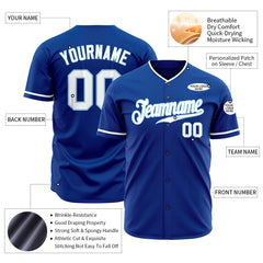 Custom Royal Full Button Down Fans Special Edition Authentic Baseball Jersey