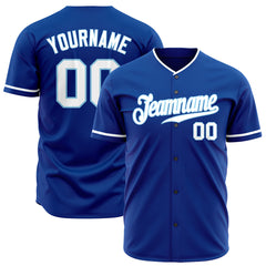 Custom Royal Full Button Down Fans Special Edition Authentic Baseball Jersey