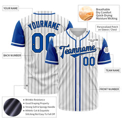 Custom Royal Pinstripe Two Tone Authentic Vintage Baseball Jersey