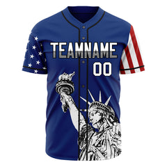 Custom Royal National USA Flag Two Tone Authentic Vintage Baseball Jersey