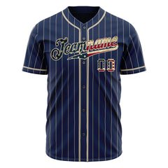 Custom Royal National Flag Pinstripe Fans Special Edition Authentic Vintage Baseball Jersey