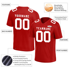 Custom Ruby Red Football Jersey Player Fans Team Uniforms For Adult Youth Unisex