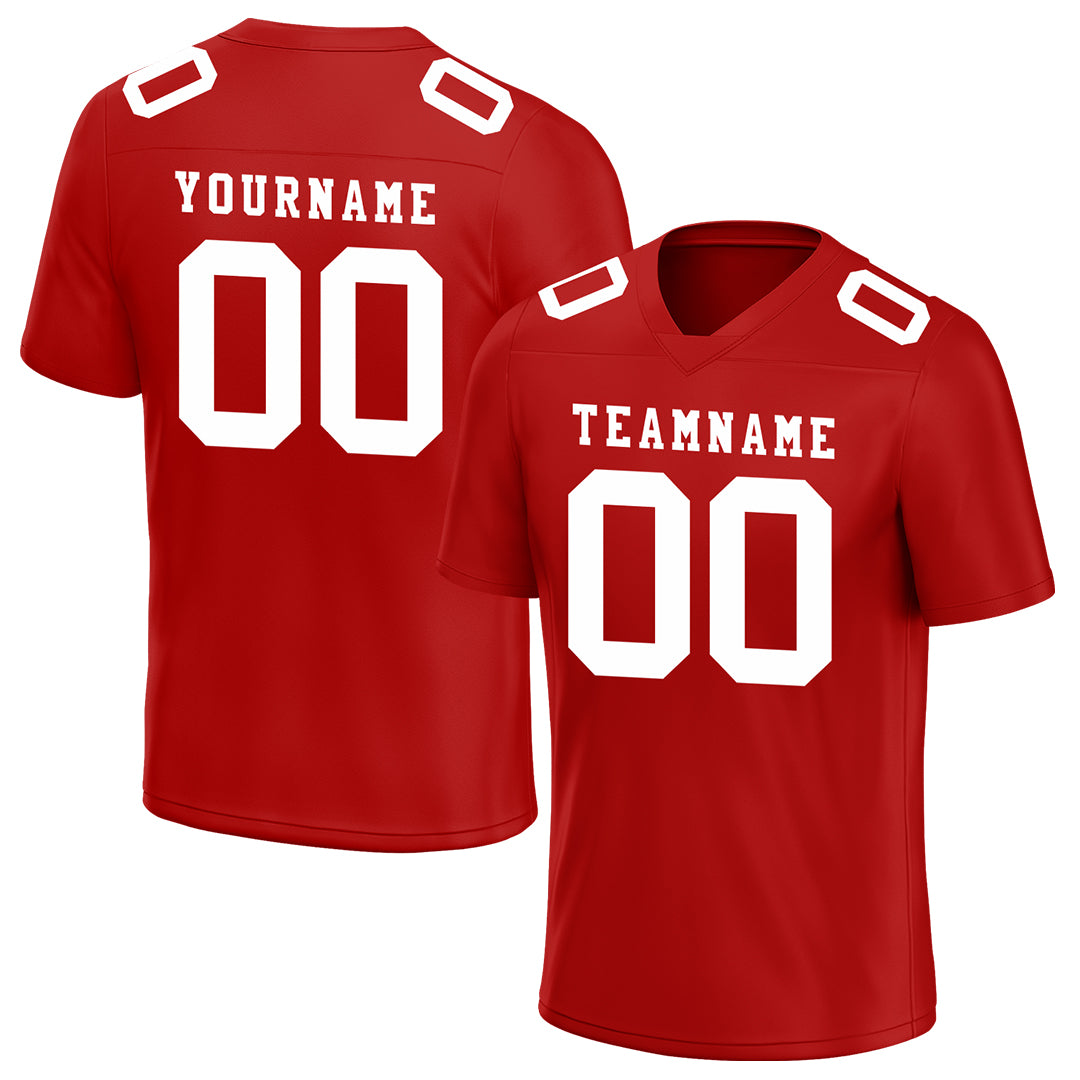 Custom Ruby Red Football Jersey Team Uniforms For Adult Youth Unisex