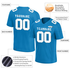 Custom Sky Blue Football Jersey Player Fans Team Uniforms For Adult Youth Unisex