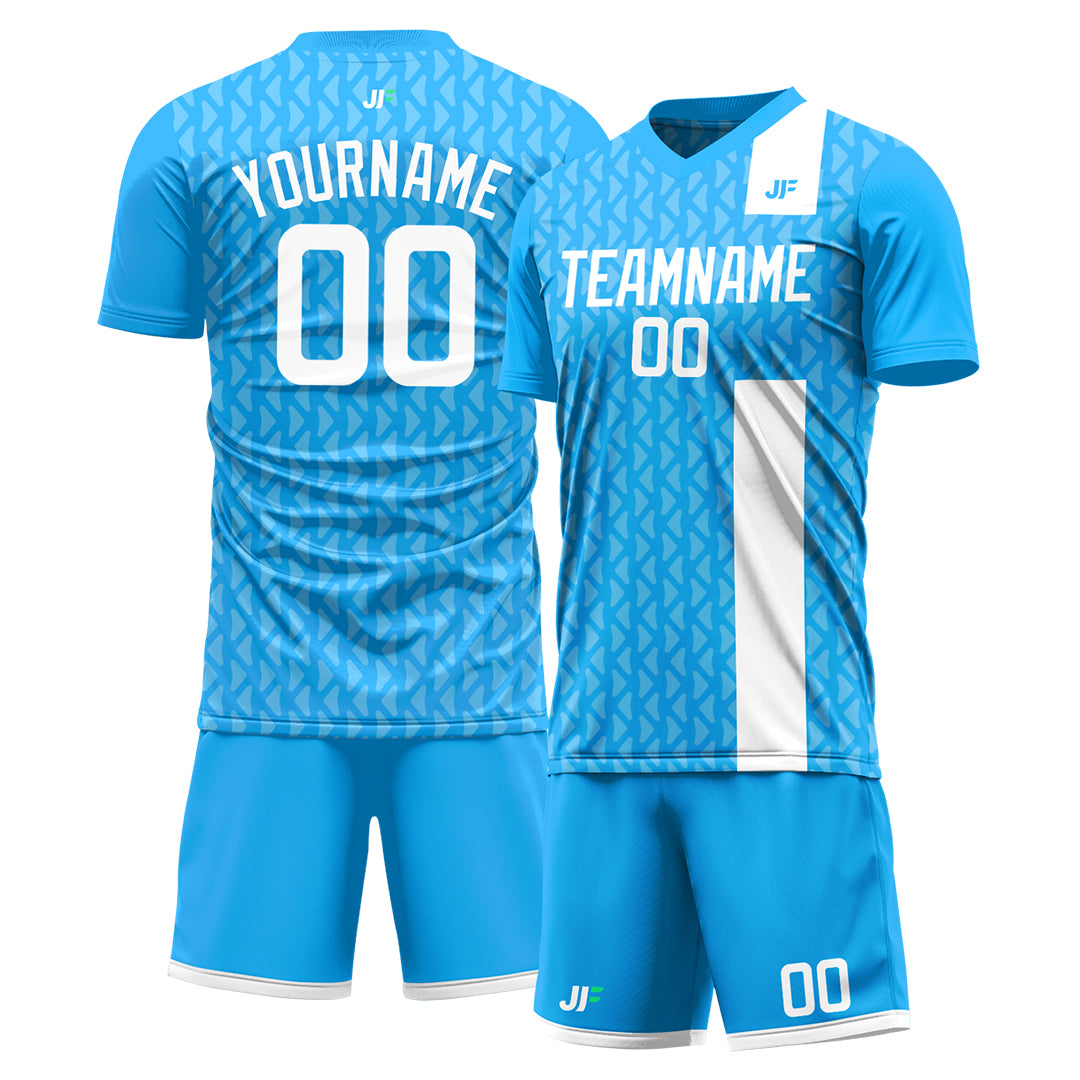 Custom Light Blue Soccer Uniform Training Outfit Sportswear Jersey