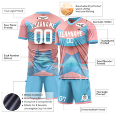 Custom Pink Soccer Uniform Training Outfit Sportswear Jersey