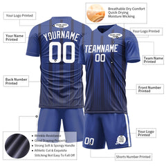 Custom Blue Soccer Uniform Training Outfit Sportswear Jersey