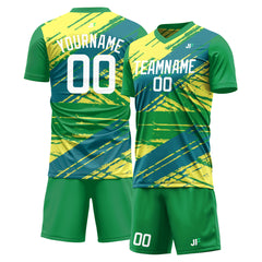 Custom Green Soccer Uniform Training Outfit Sportswear Jersey