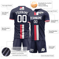 Custom Navy Soccer Uniform Training Outfit Sportswear Jersey