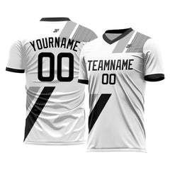 Custom White Black Soccer Uniform Training Outfit Sportswear Jersey