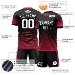 Custom Black Soccer Uniform Training Outfit Sportswear Jersey