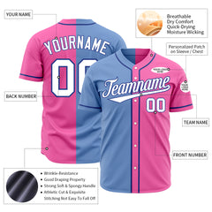 Custom Split Baseball Jersey Outdoor Casual Authentic Shirt