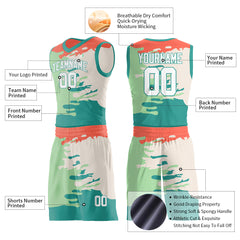 Custom Graffiti Pattern Basketball Uniform Personailzed Printed Athletic Sports Mesh Jersey