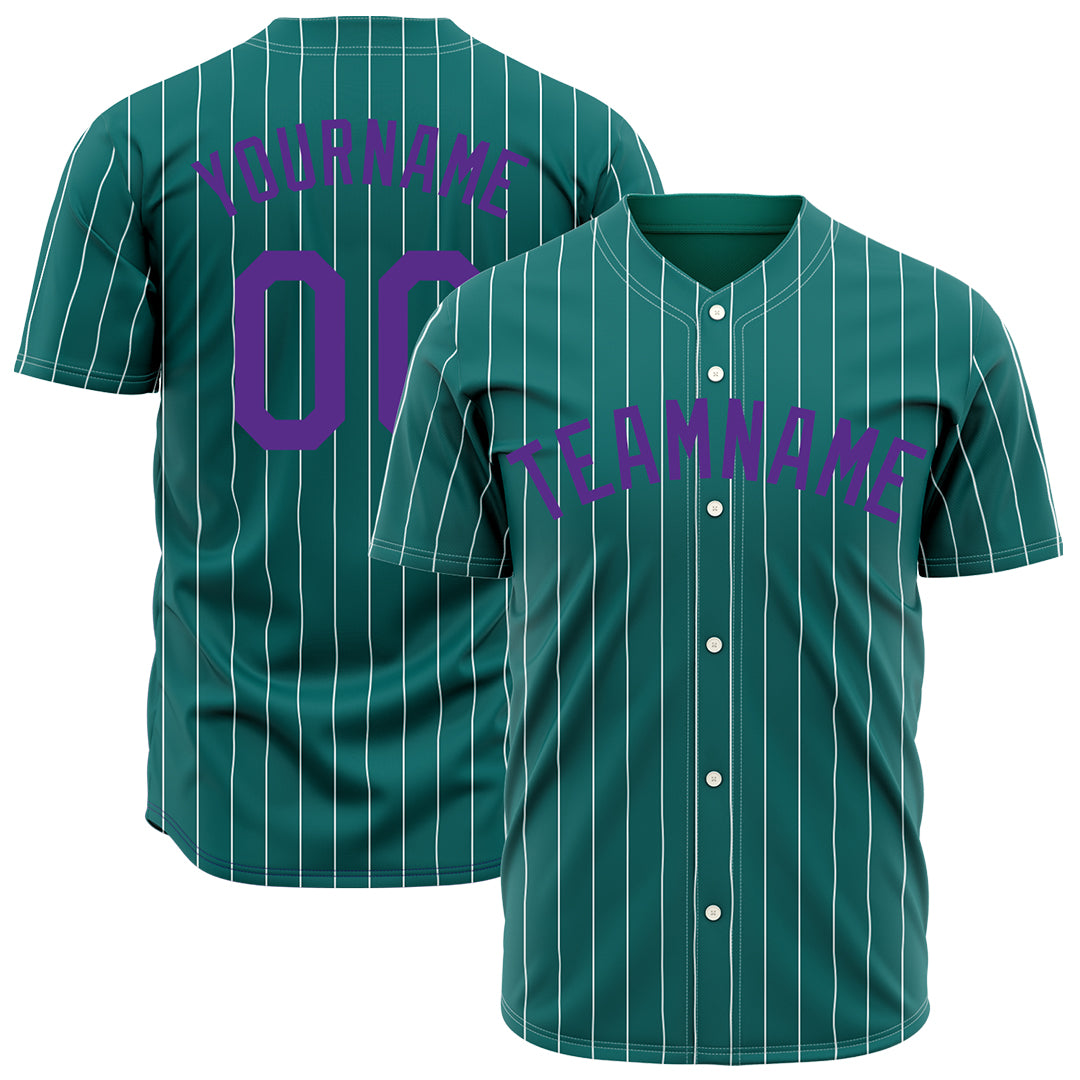 Custom Teal Pinstripe Mesh Fans Special Edition Authentic Baseball Jersey