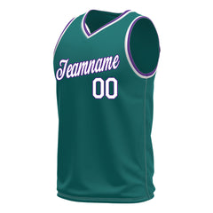 Custom Teal Basketball Jersey Mesh Sports Performance Team Uniform