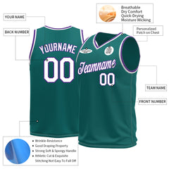 Custom Teal Basketball Jersey Mesh Sports Performance Team Uniform